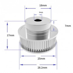 Pulley (พู่เล่) 2GT40 teeth Bore 5mm