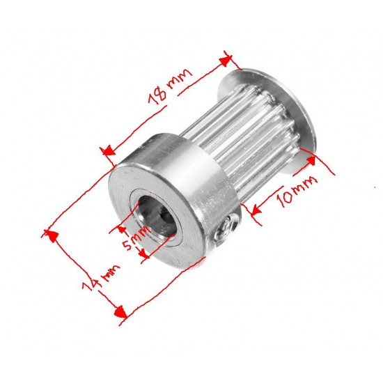 ขาย GT2 Pulley 20 teeth belt wide 10mm bore 5mm ราคา 40.00 บาท ในไทย