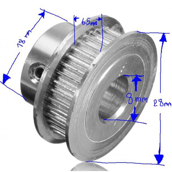 ขาย Pulley 2GT40 teeth Bore 8mm ราคา 70.00 บาท ในไทย