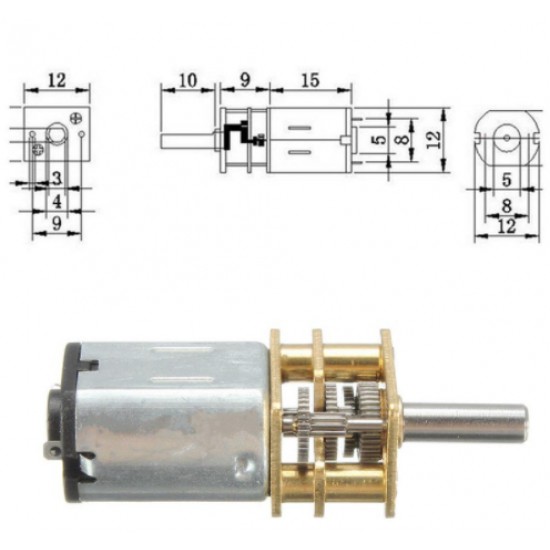 ขาย Motor Gear 3-12VDC  35-120RPM มอเตอร์เกียร์ ราคา 110.00 บาท ในไทย