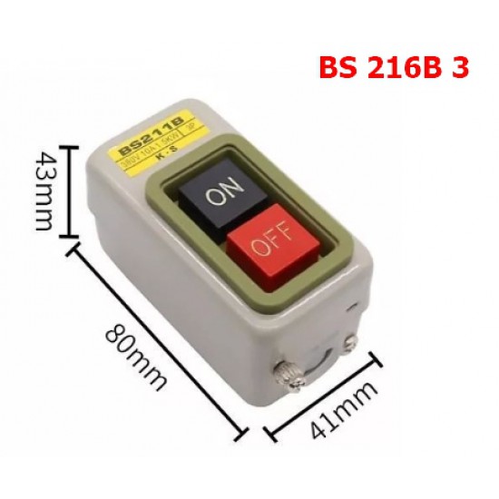 ขาย สวิตช์ ปุ่มกด on/off BS216B 500V 2.2KW ราคา 120.00 บาท ในไทย