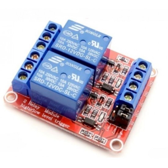 ขาย Relay Module รีเลย์ 2 ช่อง 5V 10A Ative H/L ราคา 50.00 บาท ในไทย