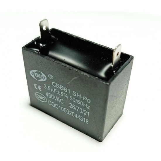 ขาย Capacitor (คาปาซิเตอร์) 3.5uf  450VAC พัดลม ราคา 38.00 บาท ในไทย