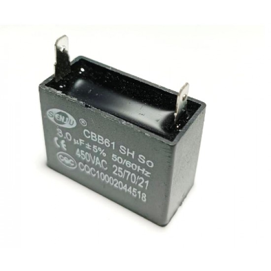 ขาย Capacitor (คาปาซิเตอร์) 3.0uf  450VAC พัดลม ราคา 30.00 บาท ในไทย