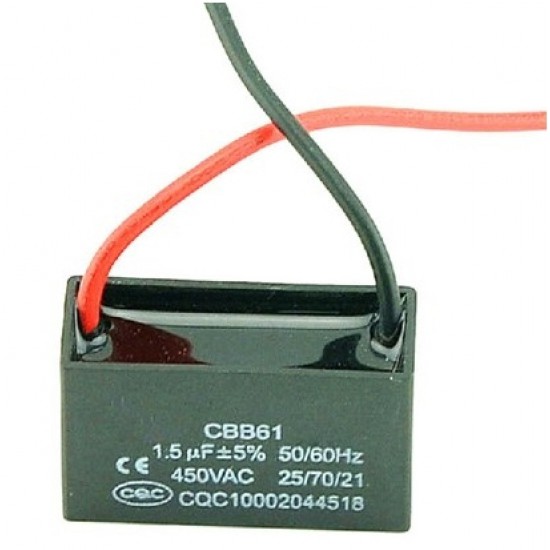 ขาย CAP Start Motor AC 450V 1.5uF พัดลม ราคา 25.00 บาท ในไทย