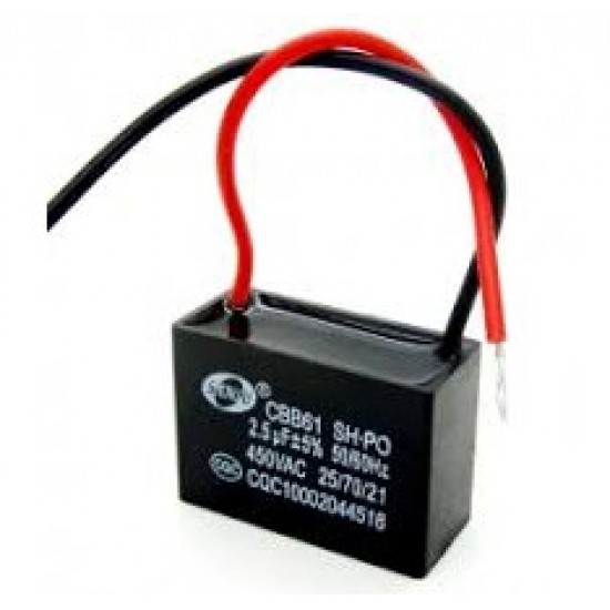 ขาย Capacitor 2.5uF 450VAC CBB61 แคปพัดลม  ราคา 25.00 บาท ในไทย