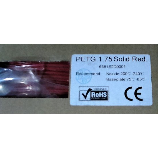 ขาย เส้นพลาสติก PETG 1.75mm 1KG  สีแดง ราคา 550.00 บาท ในไทย
