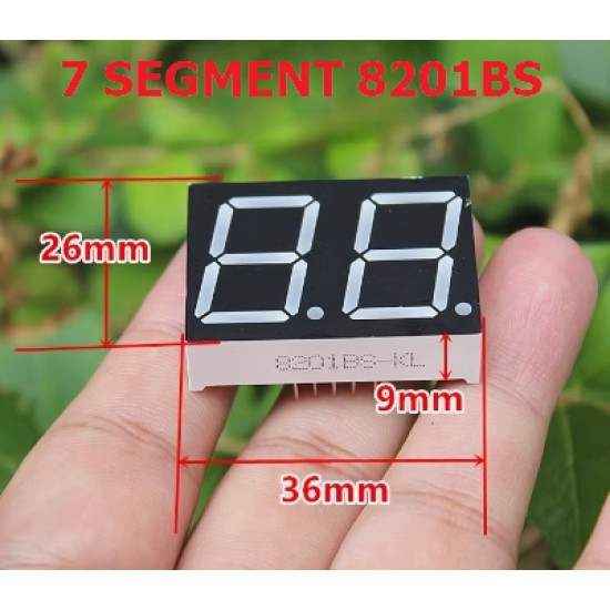 ขาย LED 7 SEGMENT 0.8 นิ้ว 8201BS สีแดง Common Anode ราคา 10.00 บาท ในไทย