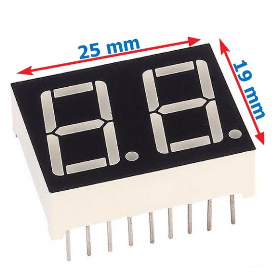 ขาย LED 7 Segment 0.56" 2 Digit Common Anode สีแดง  ราคา 20.00 บาท ในไทย
