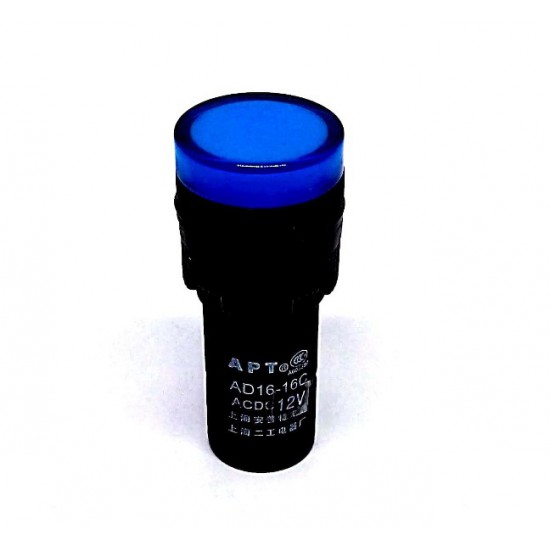 ขาย หลอดไฟแสดงสถานะ INDICATOR LAMP AD16-16 12V สีน้ำเงิน ราคา 18.00 บาท ในไทย