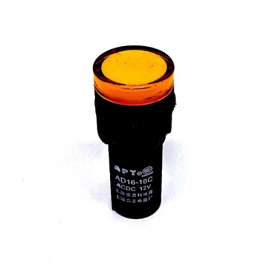 ขาย หลอดไฟแสดงสถานะ INDICATOR LAMP AD16-16 12V สีเหลือง ราคา 18.00 บาท ในไทย