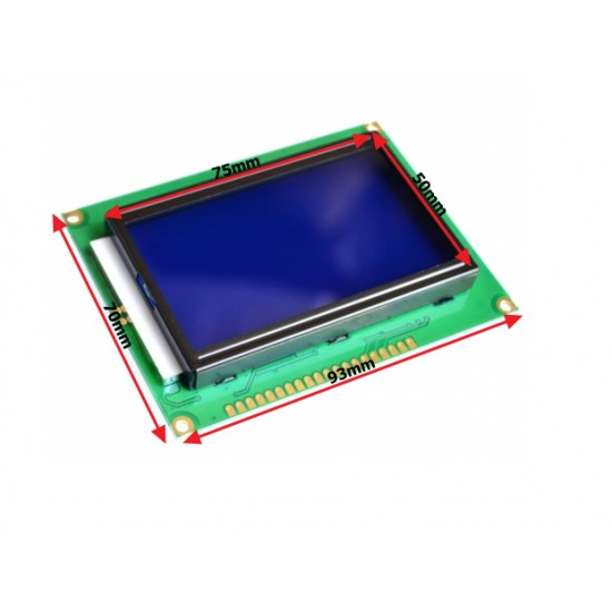 ขาย LCD 128x64 Dots 5V Blue Screen 12864 ราคา 240.00 บาท ในไทย