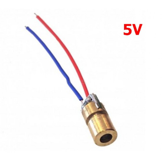 ขาย Laser Diode หลอดเลเซอร์ 650nm 6mm 5mW 5Vสีแดง ราคา 10.00 บาท ในไทย