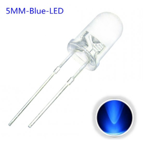 ขาย LED 5MM Transparent Blue ราคา 1.50 บาท ในไทย
