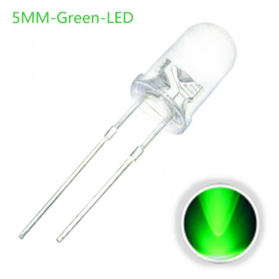 ขาย LED 5MM Transparent แสงสีเขียว ราคา 1.50 บาท ในไทย