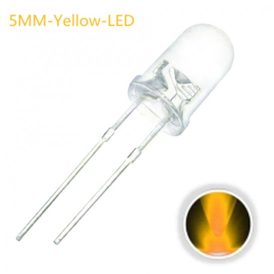 ขาย LED 5MM Transparent แสงสีเหลือง ราคา 1.50 บาท ในไทย