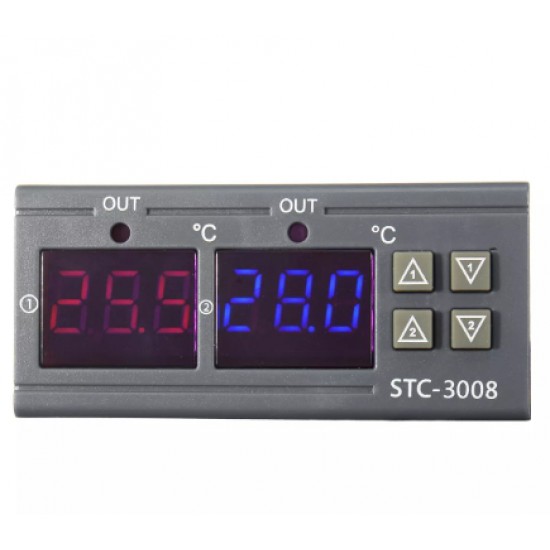 ขาย STC3008 (STC-3008) เครื่องควบคุมอุณหภมูิ 2 ช่อง 220VAC ราคา 220.00 บาท ในไทย