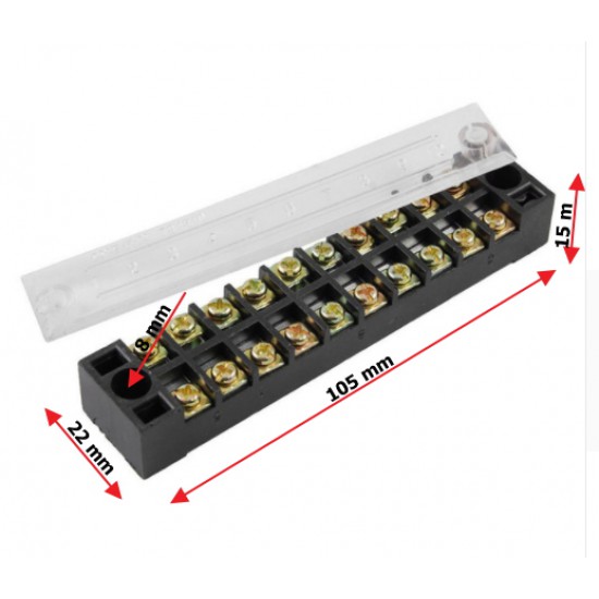 ขาย Screw Terminal 10 จุด TB-1510 (TB1510) ราคา 24.00 บาท ในไทย