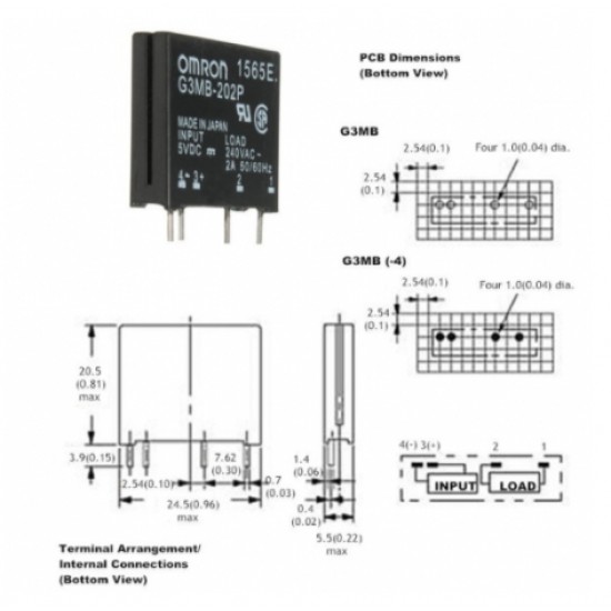 ขาย Solid State Relay G3MB-202P-5VDC  2A 240VAC ราคา 35.00 บาท ในไทย