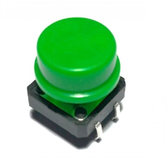 ขาย button tact switch 12x12x6 พร้อมฝาครอบ สีเขียว ราคา 10.00 บาท ในไทย