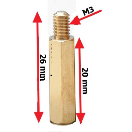 ขาย น็อตทองเหลือง M3 20+6mm (Brass Nut) ราคา 5.00 บาท ในไทย