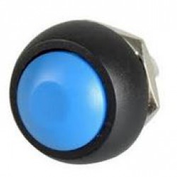 สวิตช์ Button กดติด ปล่อยดับ กันน้ำ สีน้ำเงิน