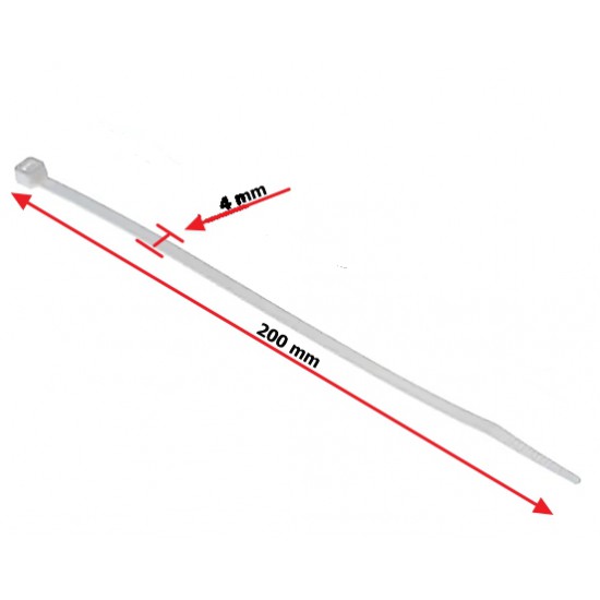 ขาย cable tie (เคเบิล ไทร์) 4x200mm ราคา 0.50 บาท ในไทย