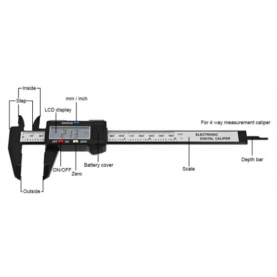 ขาย ดิจิตอล เวอร์เนียร์คาลิปเปอร์ (Vernier Calipers) ราคา 100.00 บาท ในไทย