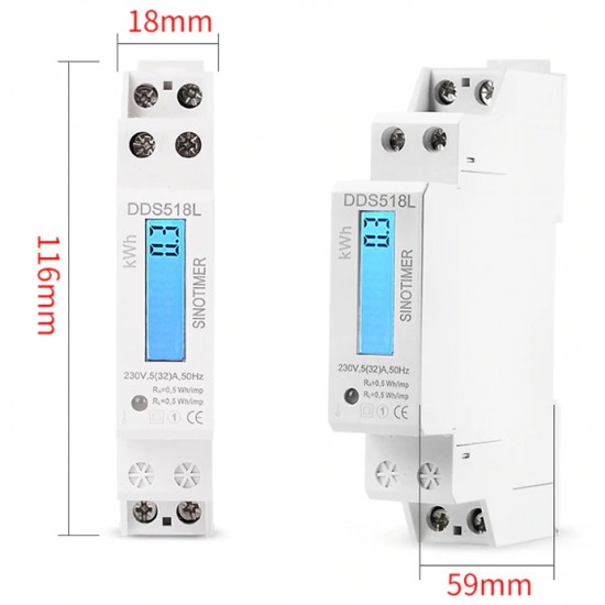 ขาย วัดพลังงานไฟฟ้า Watt Meter Power Meter 220VAC DDS518L ราคา 550.00 บาท ในไทย