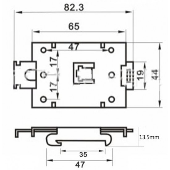 ขาย Rail Rack สำหรับ Solid State Relay SSR โซลิตสเตจ รีเลย์ ราคา 45.00 บาท ในไทย