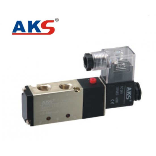 ขาย Solenoid (โซลีนอย) Valve นิวเมติก 5/2 24VDC 1/4" 4V210-08 ราคา 220.00 บาท ในไทย