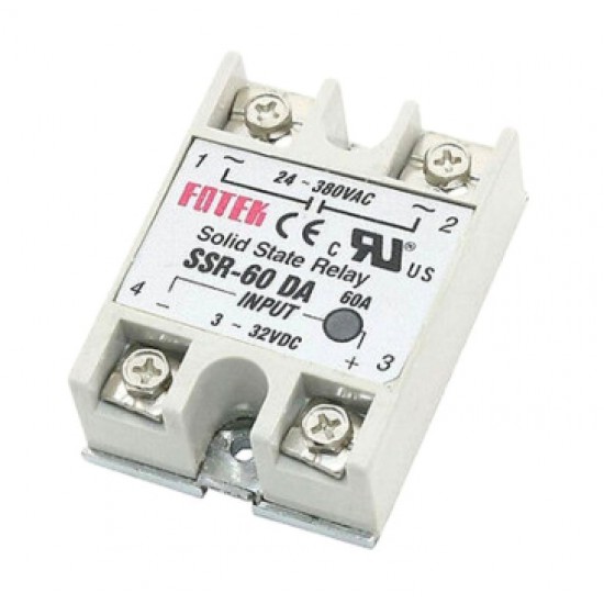 ขาย Solid State Relay 3-32V DC TO 24-380 AC (SSR-60 DA) โซลิตสเตจ รีเลย์ ราคา 180.00 บาท ในไทย