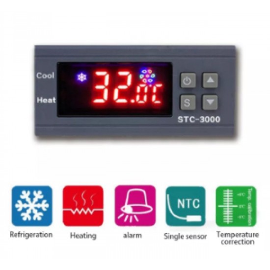ขาย STC-3000 (STC3000) 220VAC 10A ควบคุมอุณหภูมิ  ราคา 250.00 บาท ในไทย