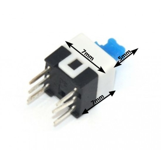 ขาย สวิตช์ Button กดติด กดดับ 7x7x5mm ราคา 3.00 บาท ในไทย