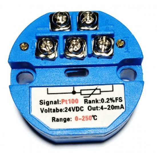 ขาย PT100 Transmitter 0-250 Celsius To 4-20mA ราคา 150.00 บาท ในไทย
