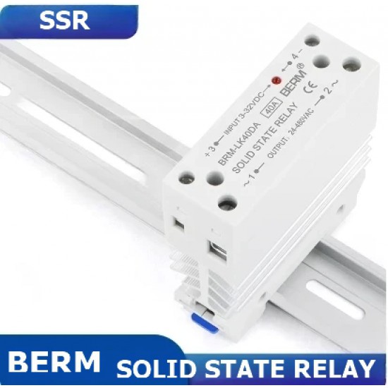 ขาย SSR BRM-LK40DA Solid State Relay  IN 3-32VDC OUT 24-480VAC 40A เกาะรางตู้คอนโทรลได้ ราคา 300.00 บาท ในไทย