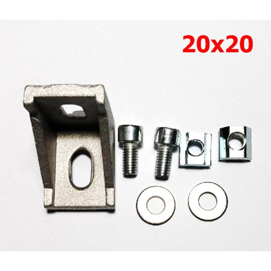 ขาย Bracket (ฉากยึด) D 20 สำหรับอลูมิเนียมโปรไฟล์ 2020 ครบชุด  ราคา 25.00 บาท ในไทย