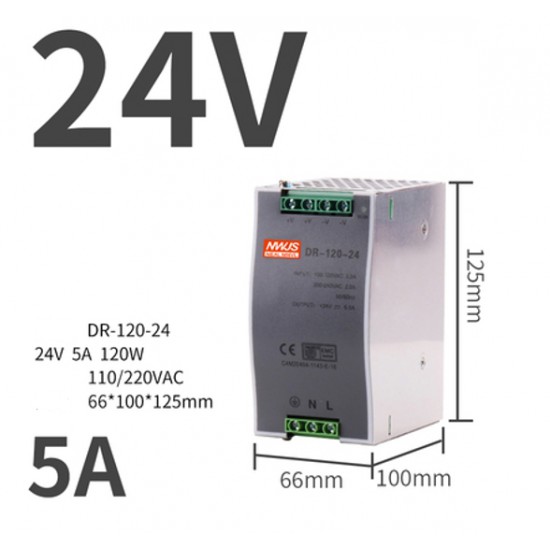 ขาย power supply DIN ใส่รางได้  24V 5A  DR-120-24 ราคา 750.00 บาท ในไทย