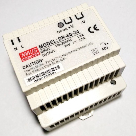 ขาย power supply DIN เกาะรางได้  12V 5A  DR-60-12 ราคา 350.00 บาท ในไทย
