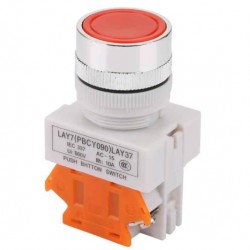 Push Button  LAY37 NO/NC ∅22mm กดดับ ปล่อยติด ไม่ล็อค  สีแดง  ( สวิตช์ปุ่มกด )