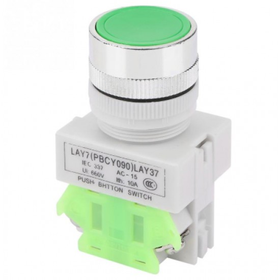 ขาย Push Button LAY37 NO/NC ∅22mm กดติด ปล่อยดับ ไม่ล็อค  สีเขียว ( สวิตช์ปุ่มกด ) ราคา 40.00 บาท ในไทย