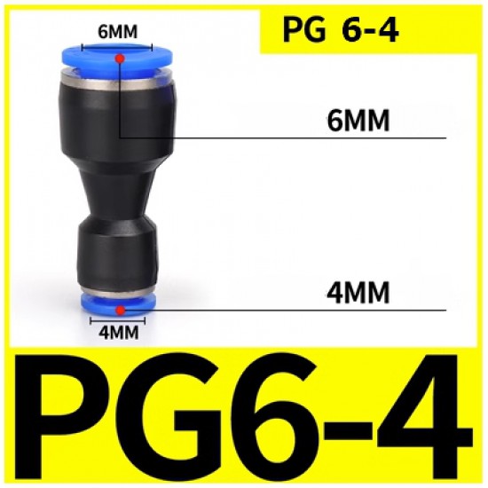 ขาย Fitting reduce PG6-4 ข้อต่อลด ต่อตรง 6 ไป 4 mm ราคา 6.00 บาท ในไทย