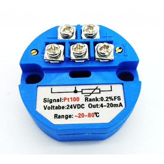 ขาย PT100 Transmitter -20-80 Celsius To 4-20mA ราคา 150.00 บาท ในไทย