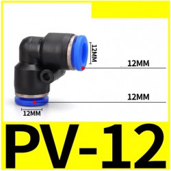 Fitting (ฟิตติ้ง) PV12 ข้อต่อลมงอ 90  12 mm นิวเมติกส์
