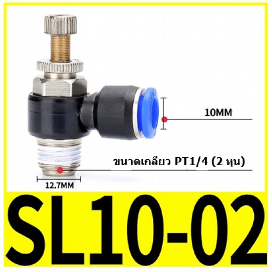 ขาย ตัวปรับลม Fitting Regulator SL10-02  10mm 1/4 2หุน" ราคา 40.00 บาท ในไทย