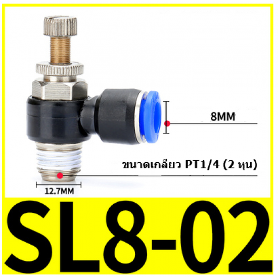 ขาย ตัวปรับลม Fitting Regulator SL802  8mm 1/4 2หุน" ราคา 40.00 บาท ในไทย