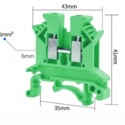 Terminal blocks UK-2.5B สำหรับเดินตู้คอนโทรล สีเขียว