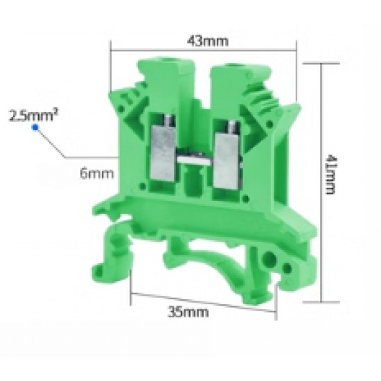 ขาย Terminal blocks UK-2.5B สำหรับเดินตู้คอนโทรล สีเขียว ราคา 7.00 บาท ในไทย