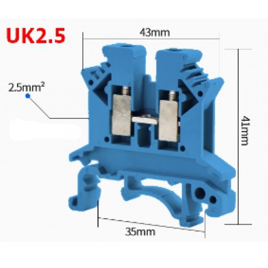 ขาย Terminal blocks UK-2.5B สำหรับเดินตู้คอนโทรล สีฟ้า ราคา 7.00 บาท ในไทย