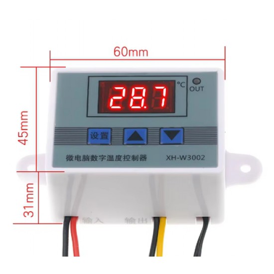 ขาย เครื่องควบคุมอุหภูมิ XH-W3002 12V 240W 10A ราคา 70.00 บาท ในไทย